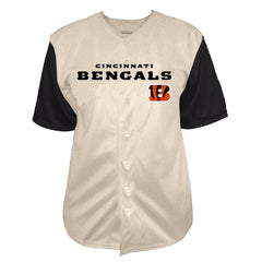 Joe Burrow Cincinnati Bengals Big & Tall Baseball Button-Up Shirt Cream