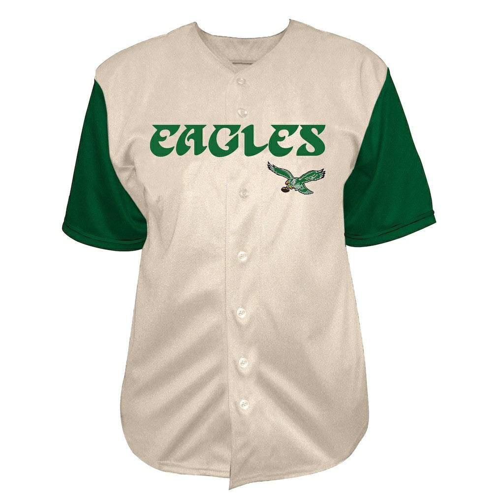 Saquon Barkley Philadelphia Eagles Big & Tall Baseball Button-Up Shirt Cream