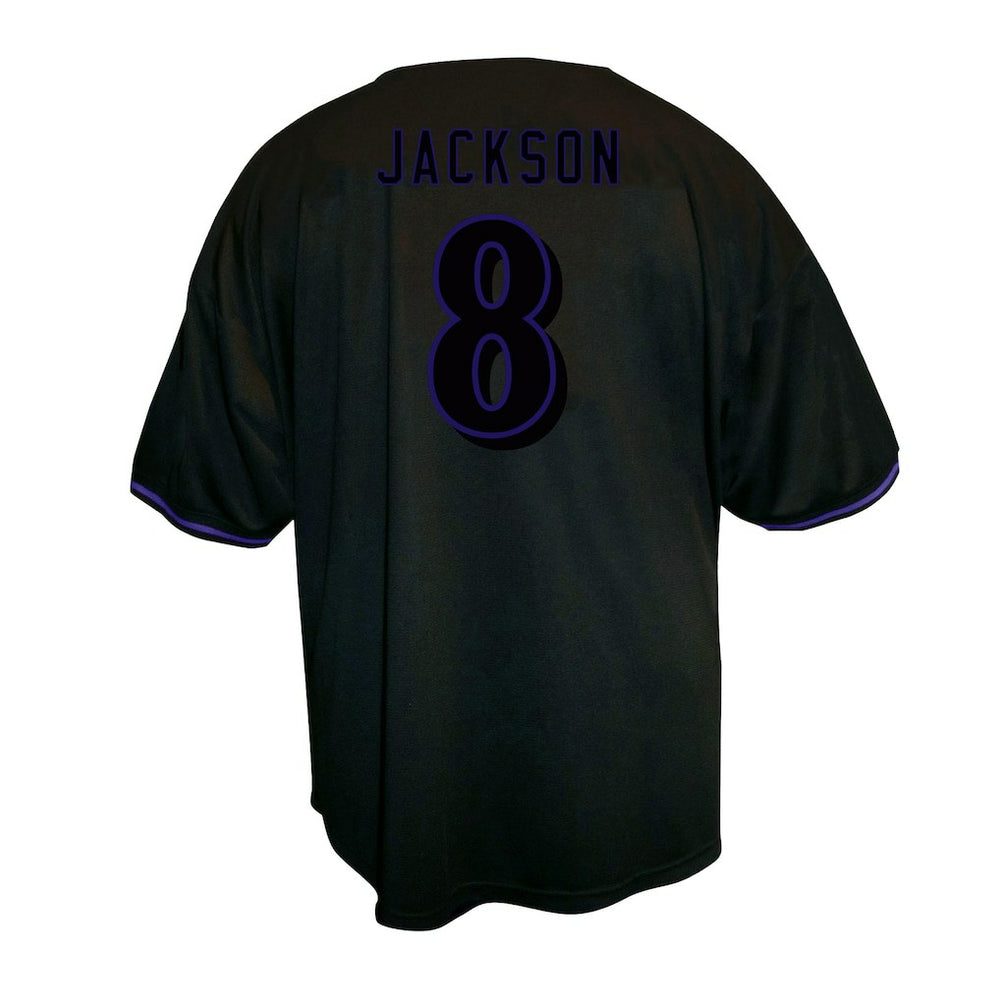 Lamar Jackson Baltimore Ravens Big & Tall Baseball Button-Up Shirt Black