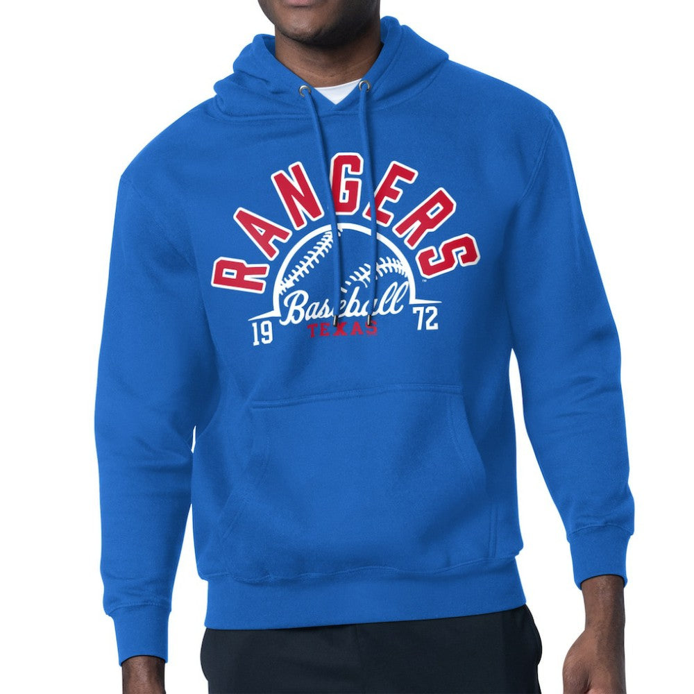 Texas Rangers Starter Half Ball Team Graphic Pullover Hoodie - Royal Hoodies