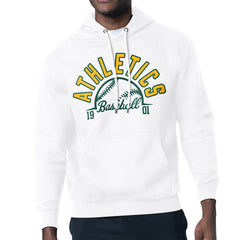 Athletics Starter Half Ball Team Graphic Pullover Hoodie - White Hoodies