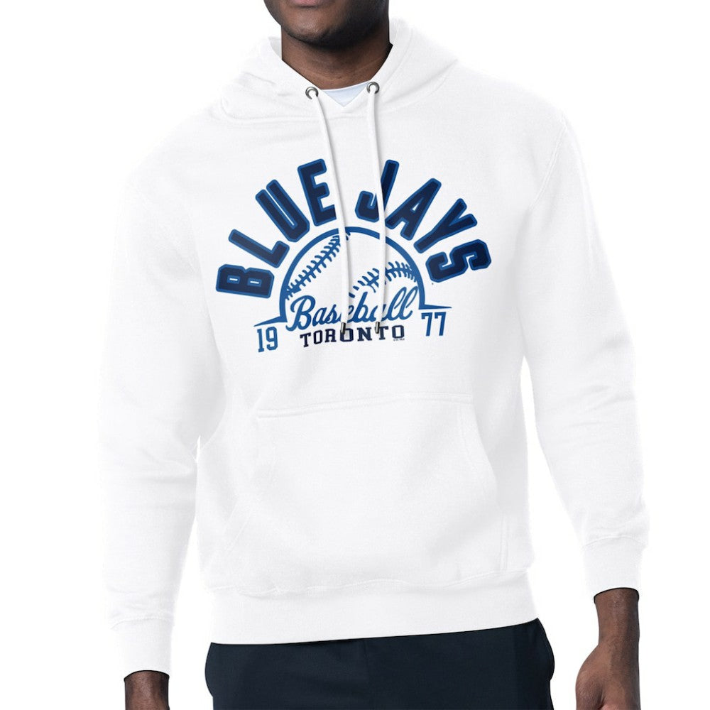 Toronto Blue Jays Starter Half Ball Team Graphic Pullover Hoodie - White Hoodies