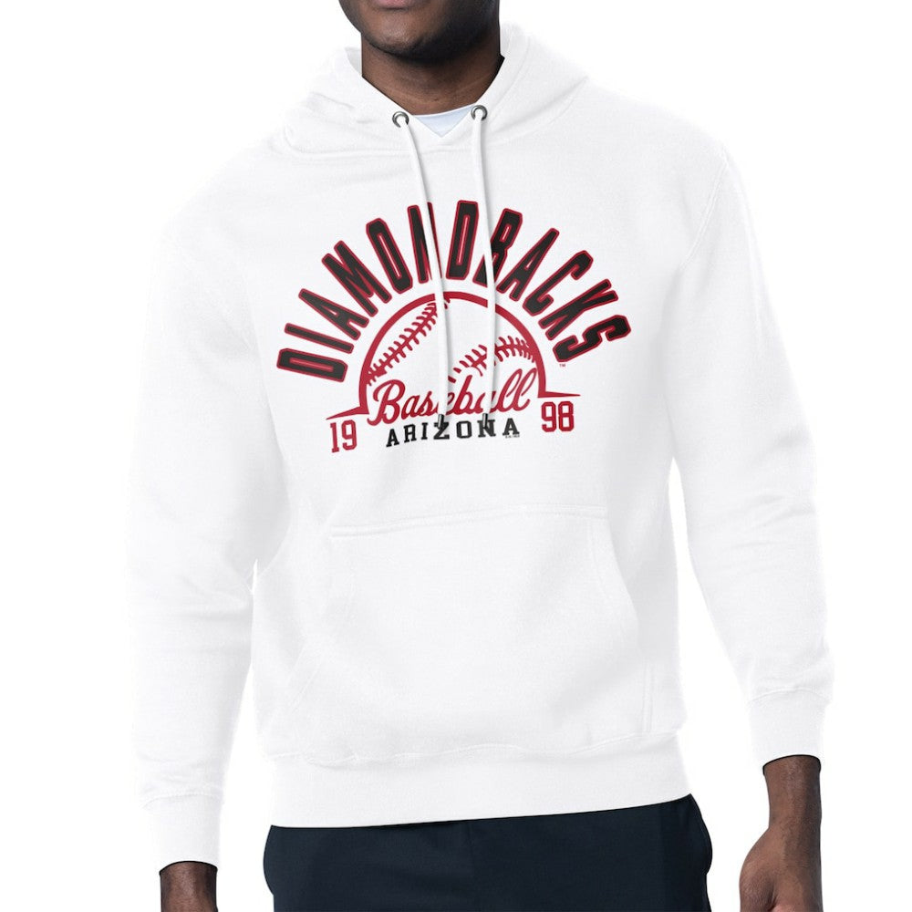 Arizona Diamondbacks Starter Half Ball Team Graphic Pullover Hoodie - White Hoodies
