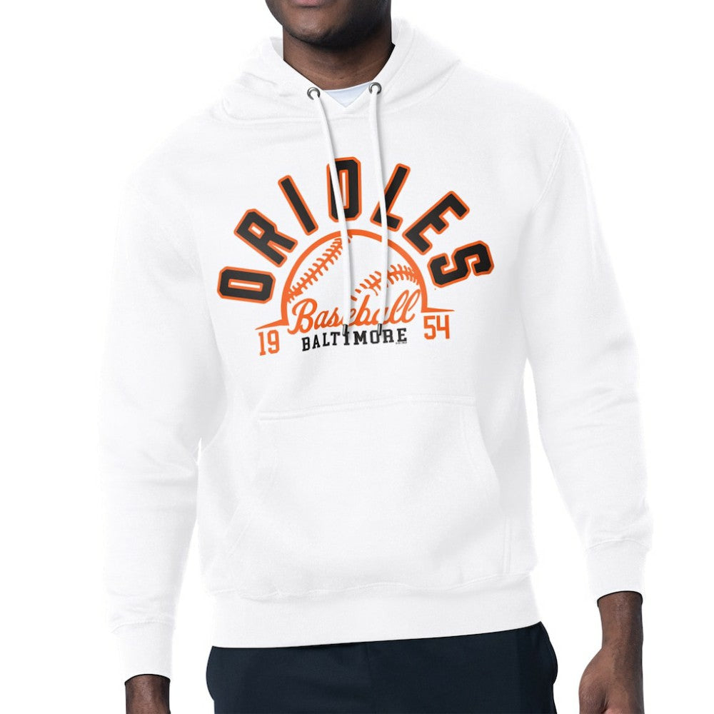 Baltimore Orioles Starter Half Ball Team Graphic Pullover Hoodie - White Hoodies
