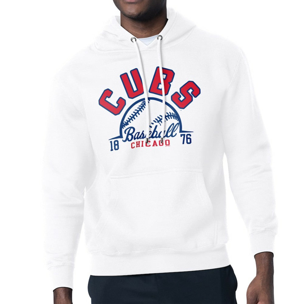 Chicago Cubs Starter Half Ball Team Graphic Pullover Hoodie - White Hoodies