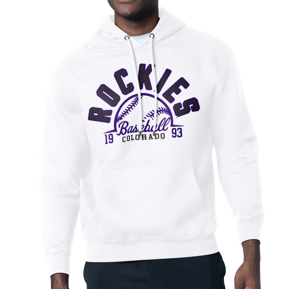 Colorado Rockies Starter Half Ball Team Graphic Pullover Hoodie - White Hoodies