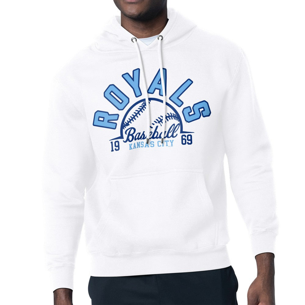 Kansas City Royals Starter Half Ball Team Graphic Pullover Hoodie - White Hoodies