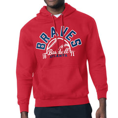 Atlanta Braves Starter Half Ball Team Graphic Pullover Hoodie - Red Hoodies