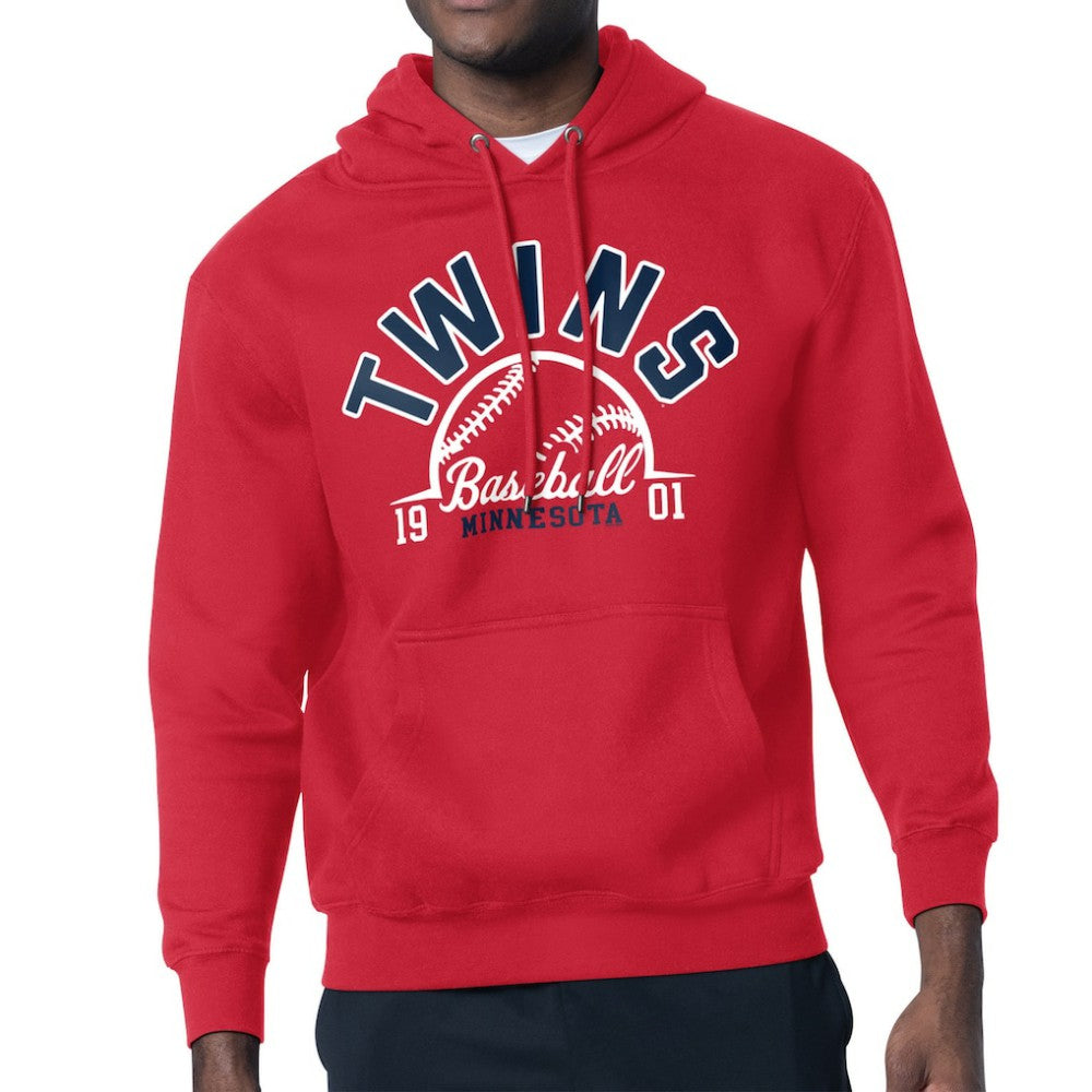 Minnesota Twins Starter Half Ball Team Graphic Pullover Hoodie - Red Hoodies