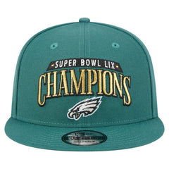 Philadelphia Eagles New Era Super Bowl LIX Champions 9FIFTY Snapback Hat Midnight Green