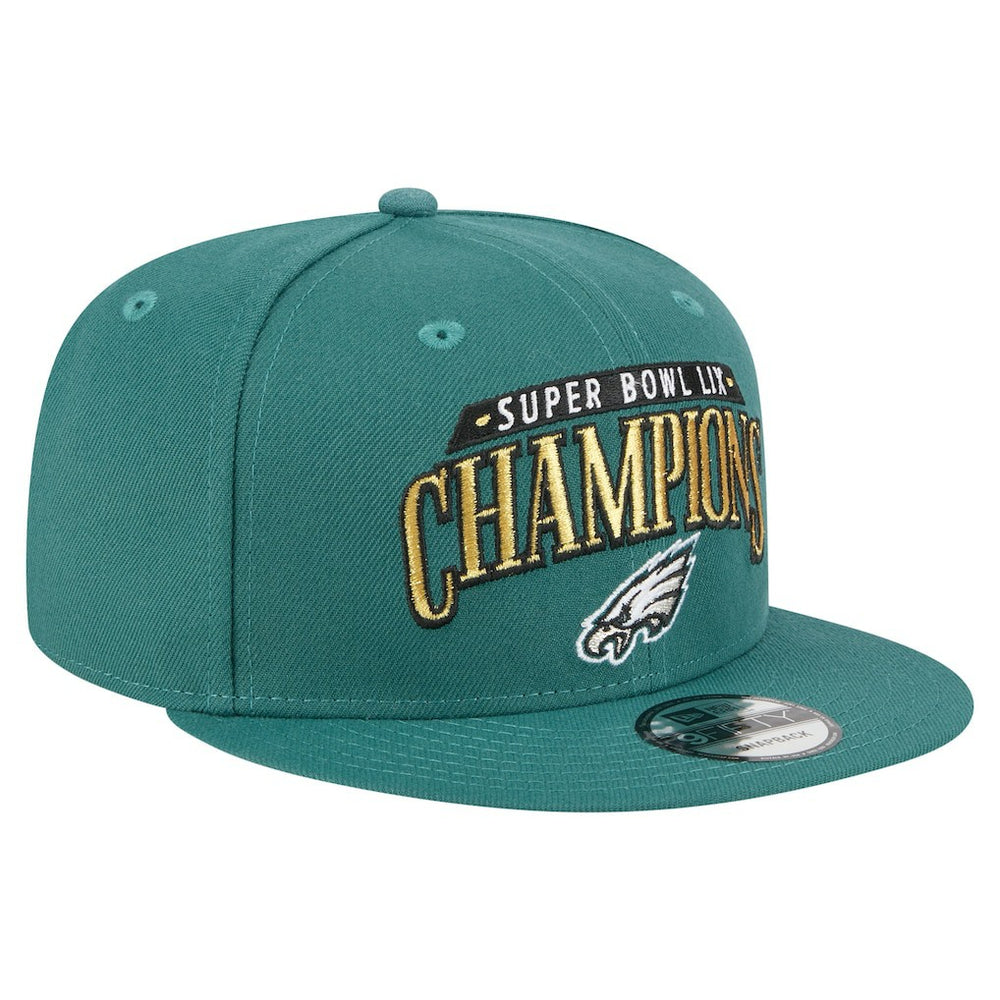 Philadelphia Eagles New Era Super Bowl LIX Champions 9FIFTY Snapback Hat Midnight Green