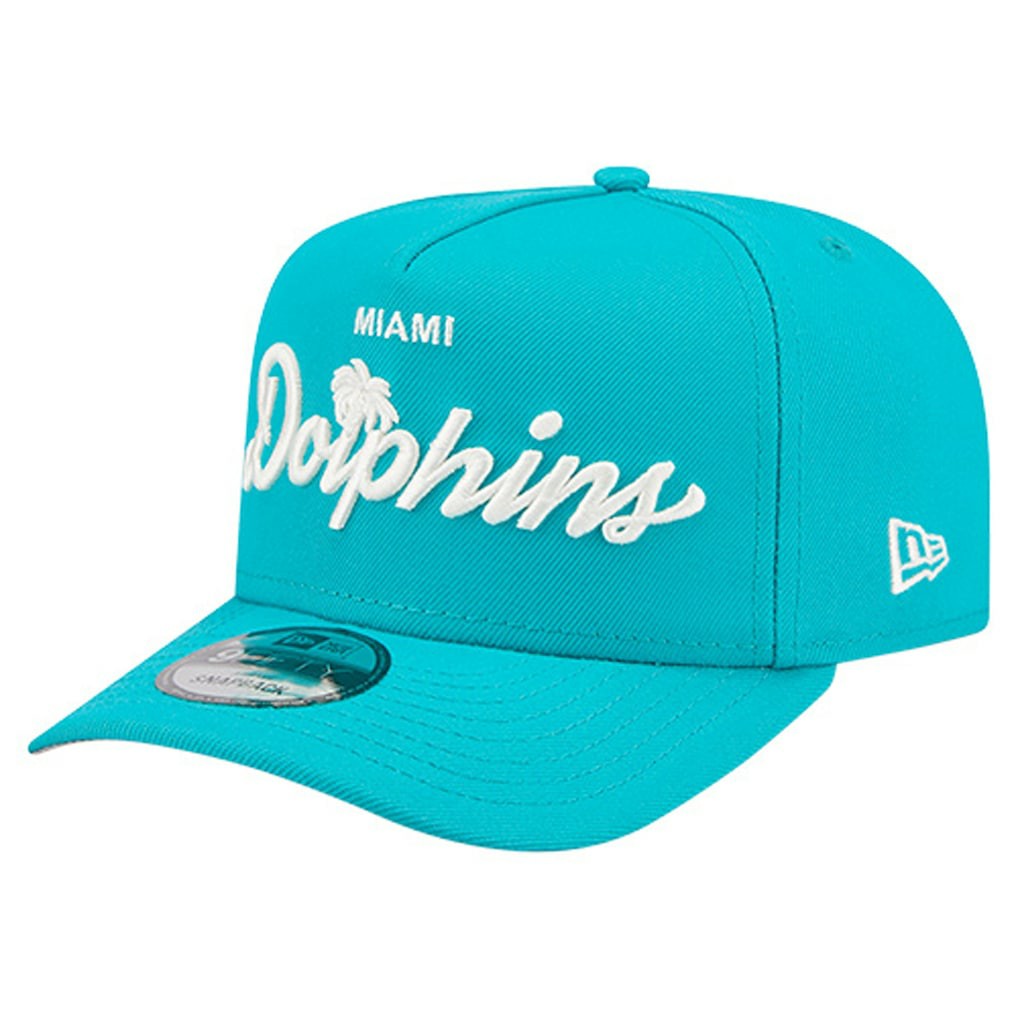 Miami Dolphins New Era Local Play A-Frame 9FIFTY Snapback Hat Aqua