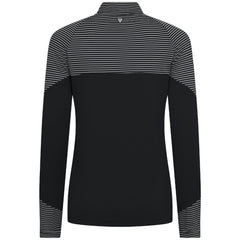 Miami Marlins Levelwear Women's Classic Stripes Insignia 2.0 Raglan Quarter-Zip Top - Black Tops