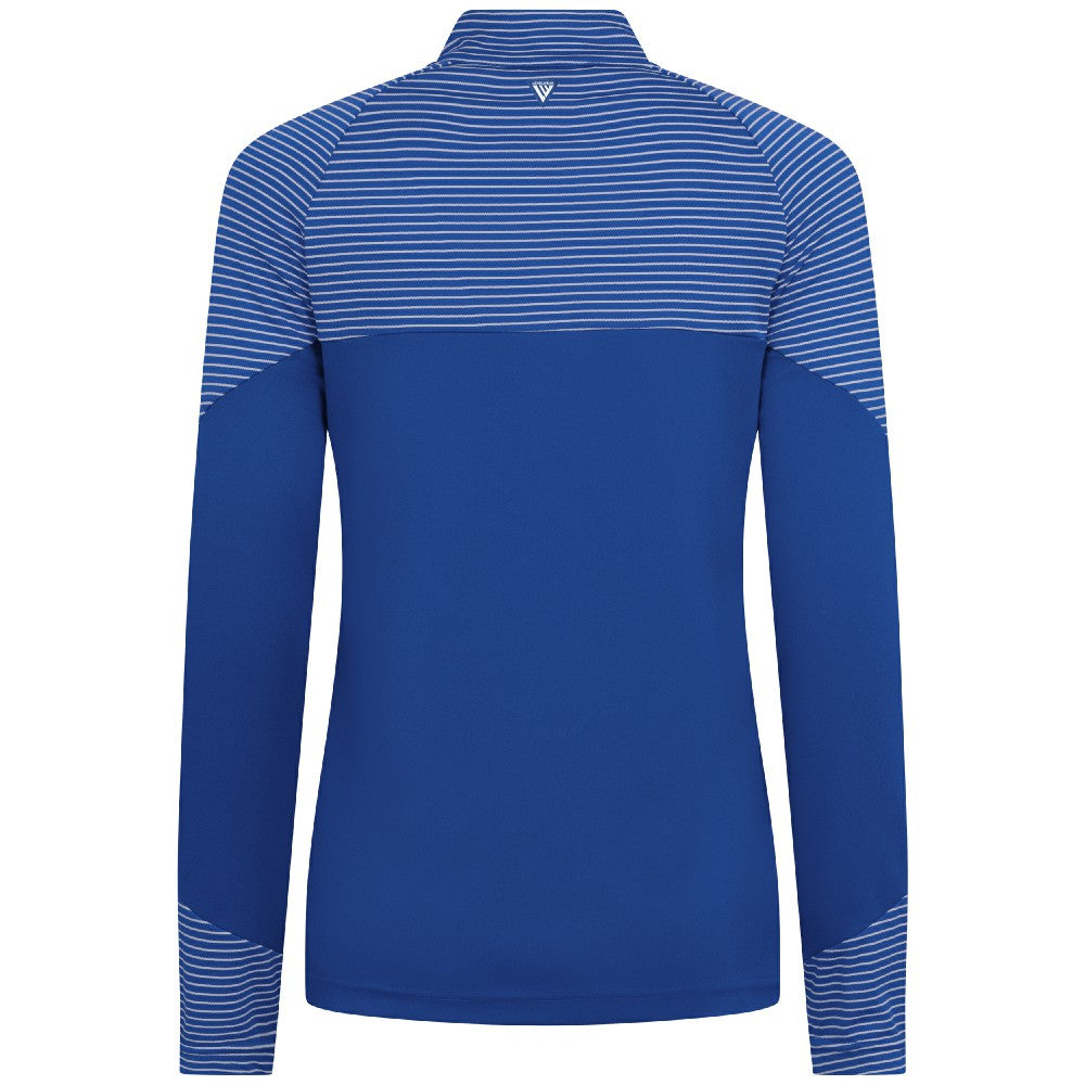 New York Mets Levelwear Women's Classic Stripes Insignia 2.0 Raglan Quarter-Zip Top - Royal Tops