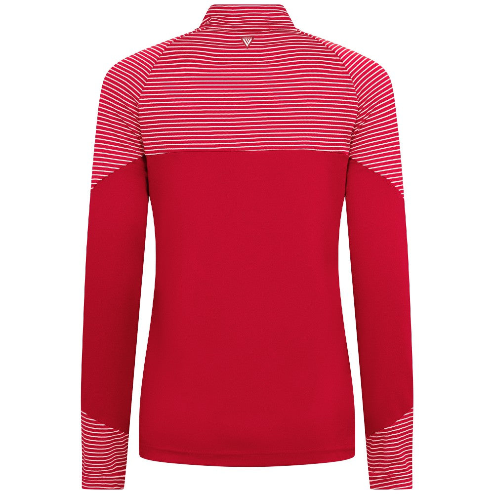 Cincinnati Reds Levelwear Women's Classic Stripes Insignia 2.0 Raglan Quarter-Zip Top - Red Tops