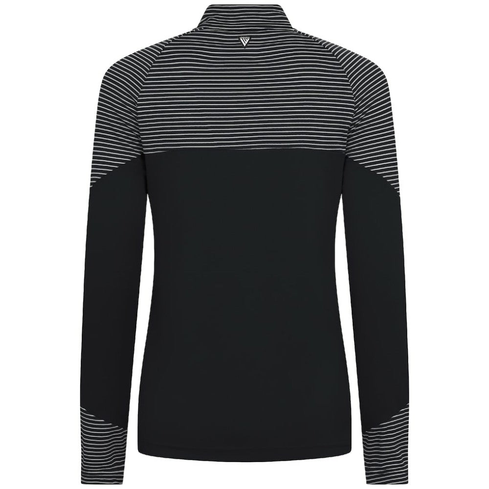 Pittsburgh Pirates Levelwear Women's Classic Stripes Insignia 2.0 Raglan Quarter-Zip Top - Black Tops