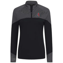Arizona Diamondbacks Levelwear Women's Classic Stripes Insignia 2.0 Raglan Quarter-Zip Top - Black Tops