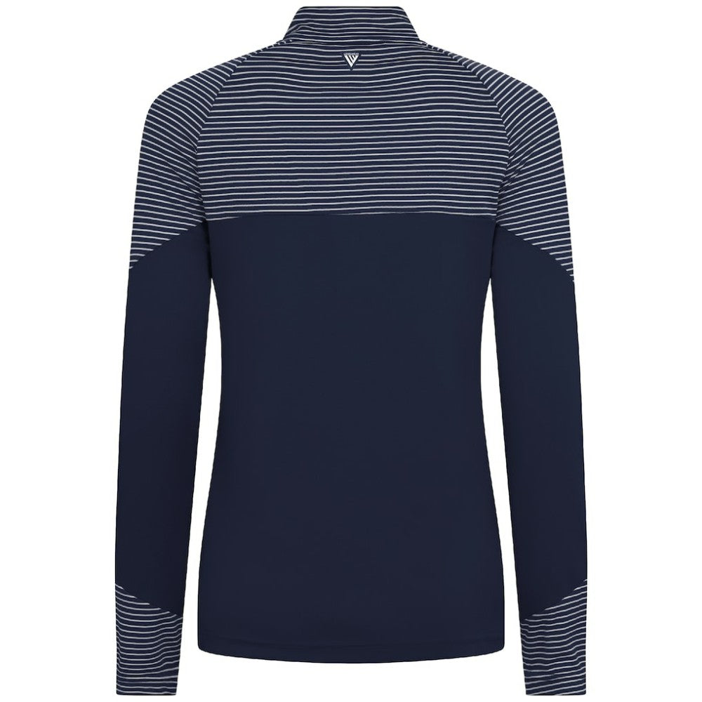 Boston Red Sox Levelwear Women's Classic Stripes Insignia 2.0 Raglan Quarter-Zip Top - Navy Tops