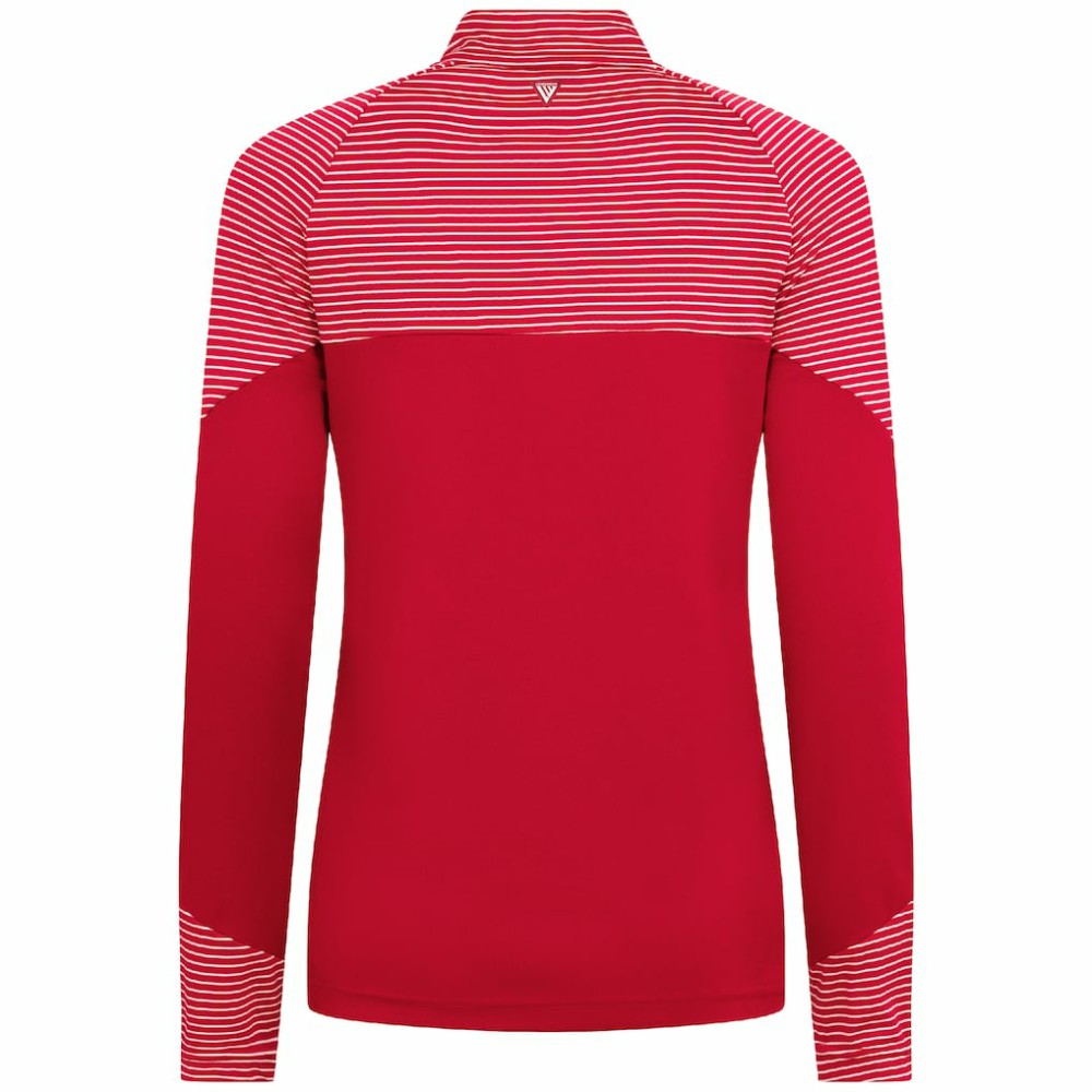 Los Angeles Angels Levelwear Women's Classic Stripes Insignia 2.0 Raglan Quarter-Zip Top - Red Tops