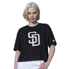 San Diego Padres Starter Women's Holy Grail Boxy Cropped T-Shirt - Black T-shirts