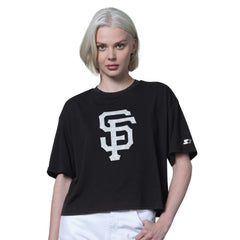 San Francisco Giants Starter Women's Holy Grail Boxy Cropped T-Shirt - Black T-shirts