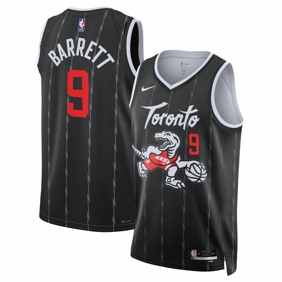 RJ Barrett Toronto Raptors Unisex 2025/26 Swingman Jersey Black City Edition