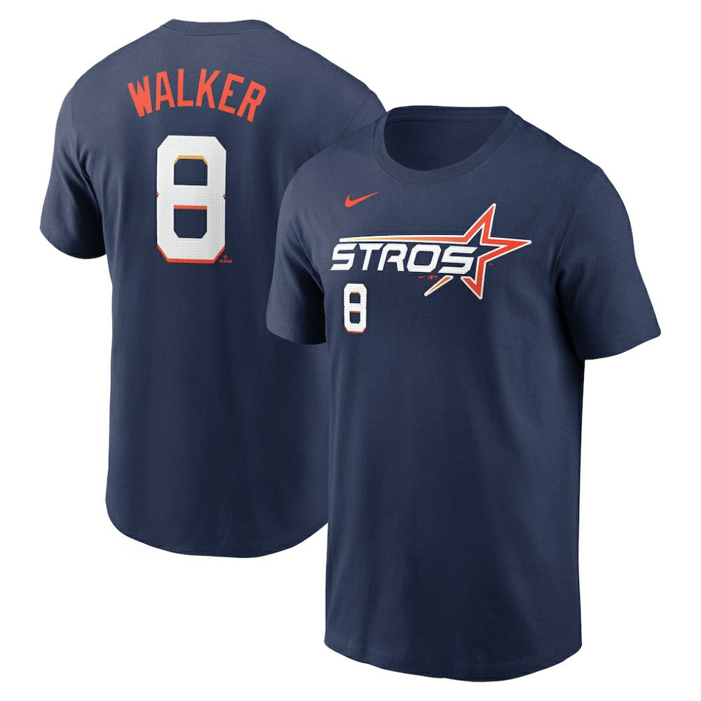 Christian Walker Houston Astros Nike 2025 City Connect Fuse Name & Number T-Shirt - Navy T-shirts