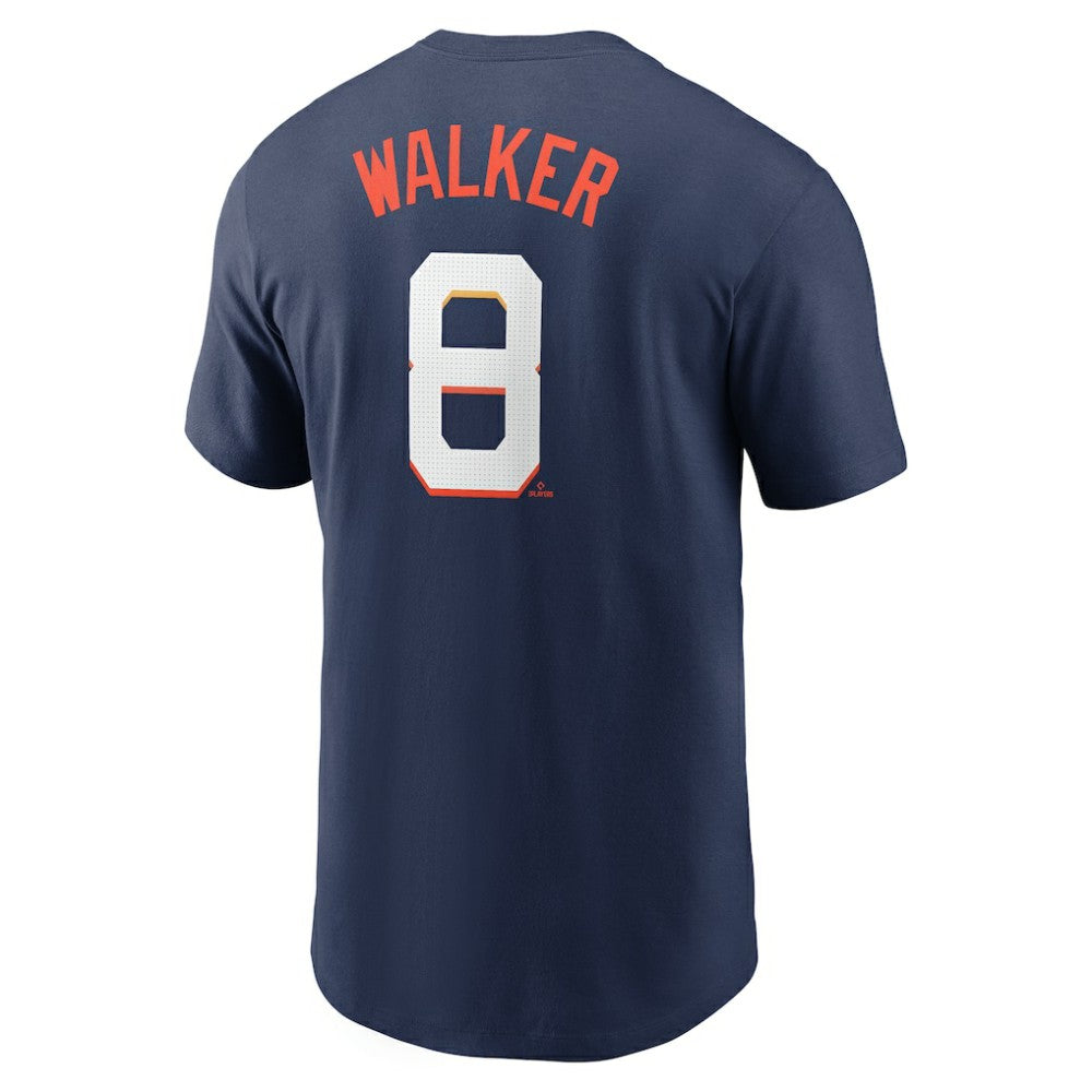 Christian Walker Houston Astros Nike 2025 City Connect Fuse Name & Number T-Shirt - Navy T-shirts