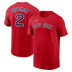 Alex Bregman Boston Red Sox Nike Fuse Name & Number T-Shirt - Red T-shirts