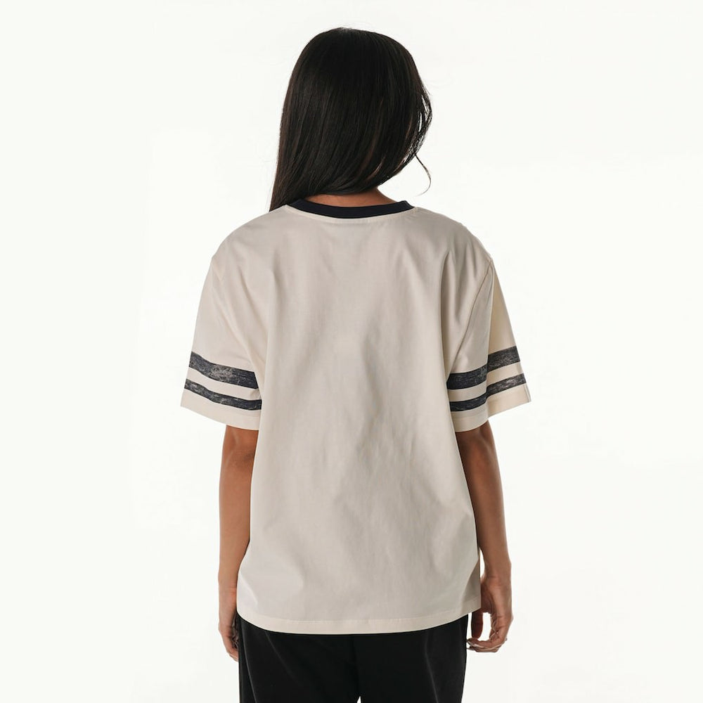 Dallas Cowboys The Wild Collective Women's Vintage Drop Shoulder Oversized Boyfriend T-Shirt Cream