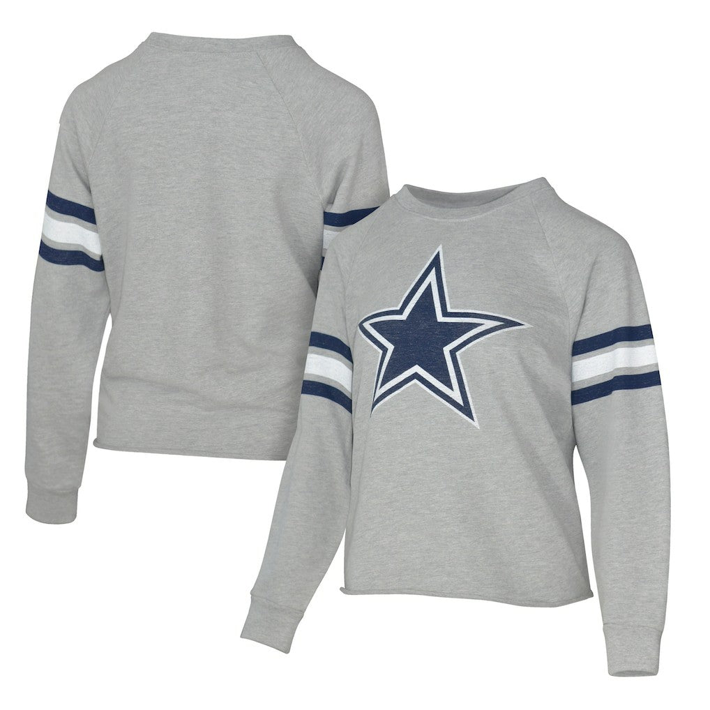 Dallas Cowboys Lauren James Women's Raglan Terry Sweatshirt Gray
