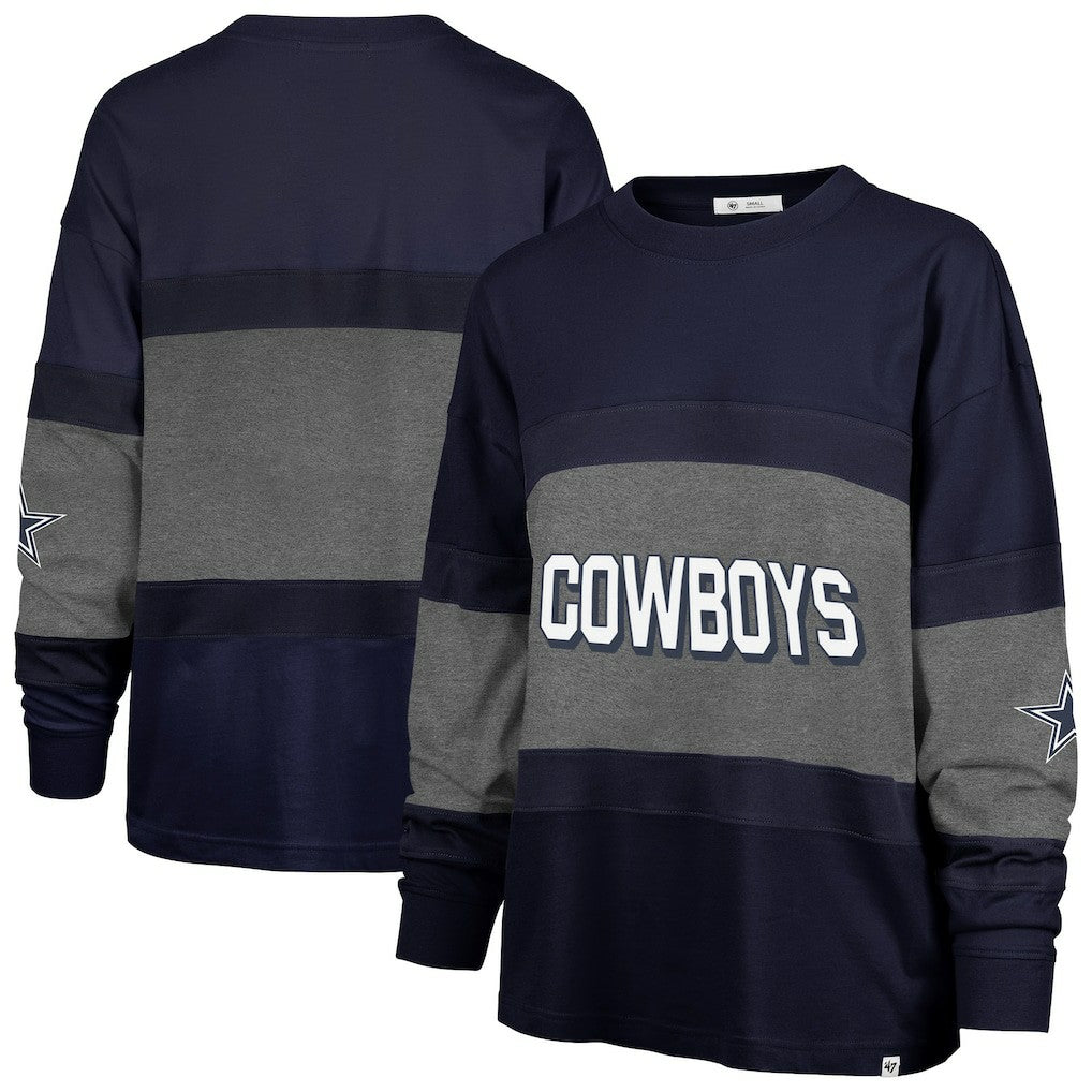 Dallas Cowboys '47 Women's Breezyway Archive Long Sleeve T-Shirt Navy
