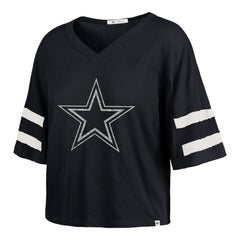 Dallas Cowboys '47 Women's Premier Scout Cropped V-Neck T-Shirt Navy