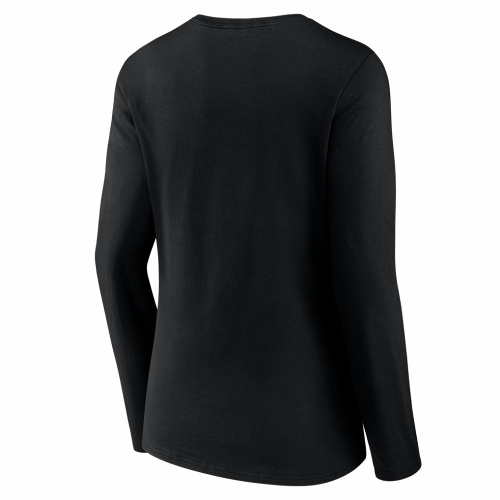 Pittsburgh Pirates Women's Logo Long Sleeve V-Neck T-Shirt - Black T-shirts