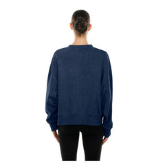 Dallas Cowboys New Era Women's Oversized Throwback Mineral Wash Crew Neck Sweatshirt Navy