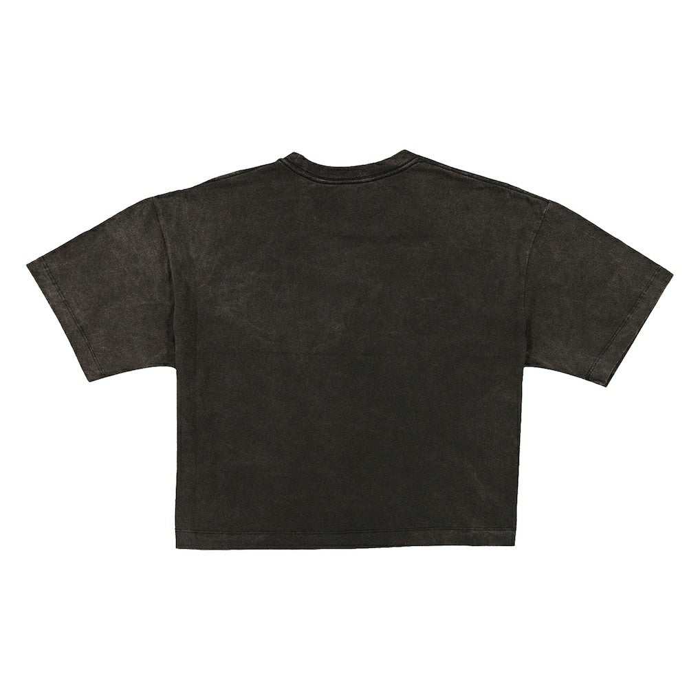 Dallas Cowboys New Era Women's Boxy Cropped Sport Night Mineral Wash T-Shirt Black
