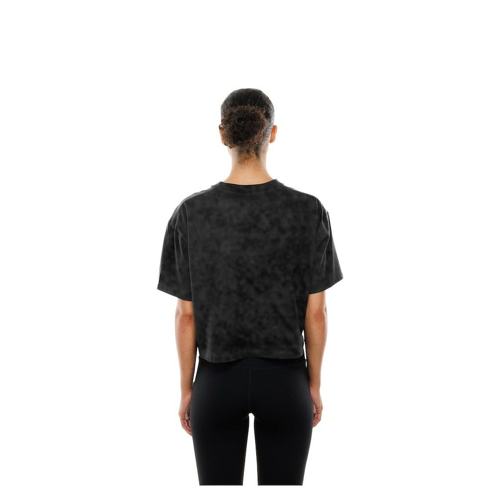 Dallas Cowboys New Era Women's Boxy Cropped Sport Night Mineral Wash T-Shirt Black