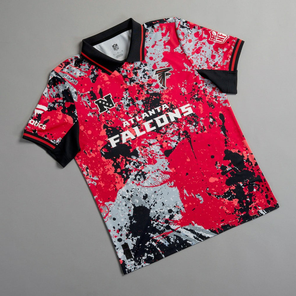 Atlanta Falcons NFL Football x Football Collared Fan Top Black