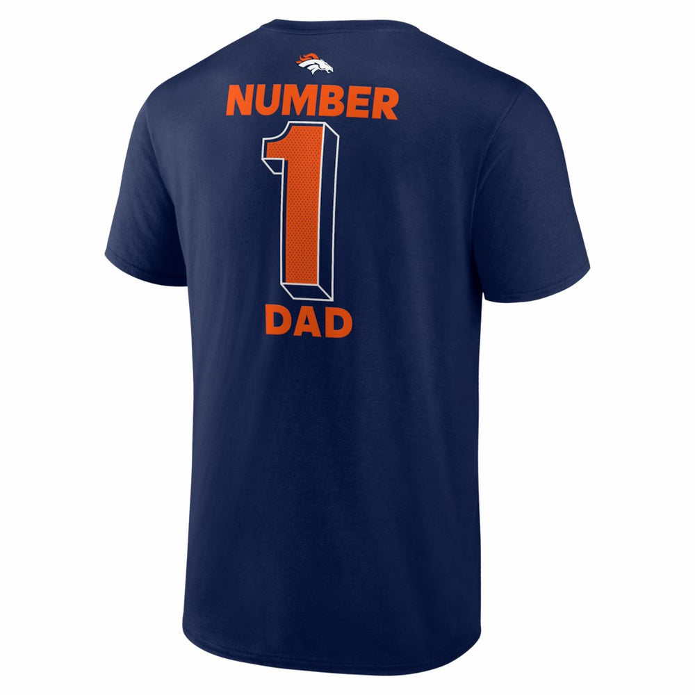Denver Broncos #1 Dad Jersey T-Shirt Navy