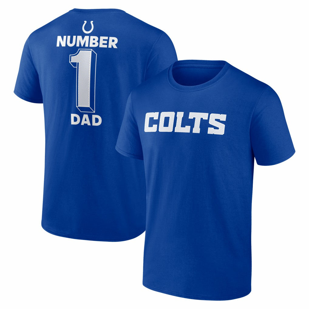 Indianapolis Colts #1 Dad Jersey T-Shirt Royal