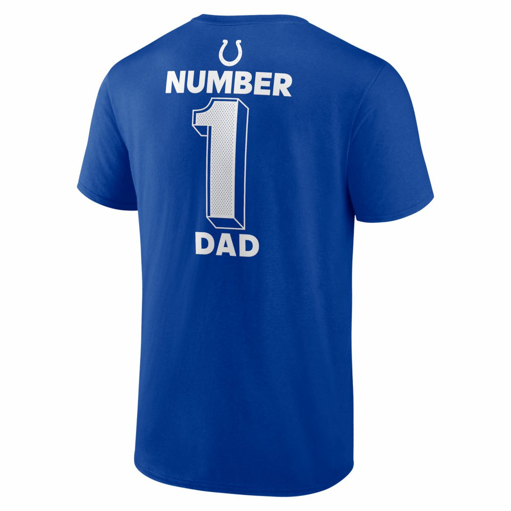 Indianapolis Colts #1 Dad Jersey T-Shirt Royal