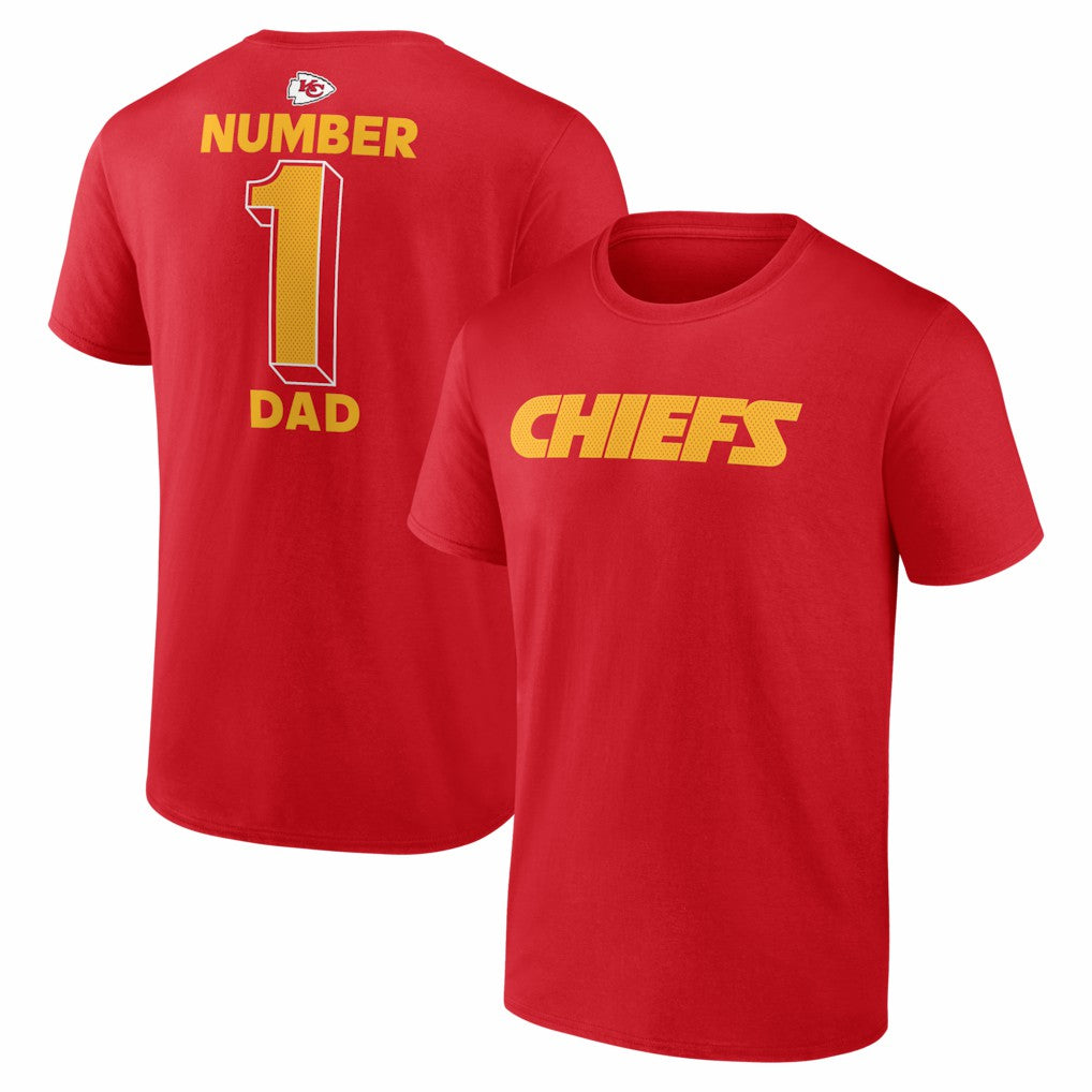 Kansas City Chiefs #1 Dad Jersey T-Shirt Red