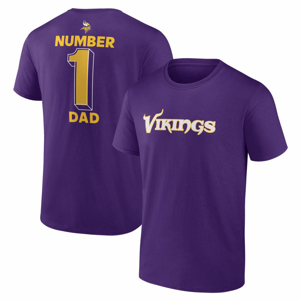Minnesota Vikings #1 Dad Jersey T-Shirt Purple