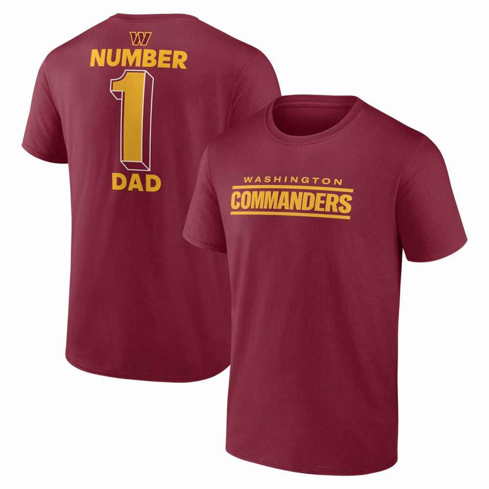 Washington Commanders #1 Dad Jersey T-Shirt Burgundy