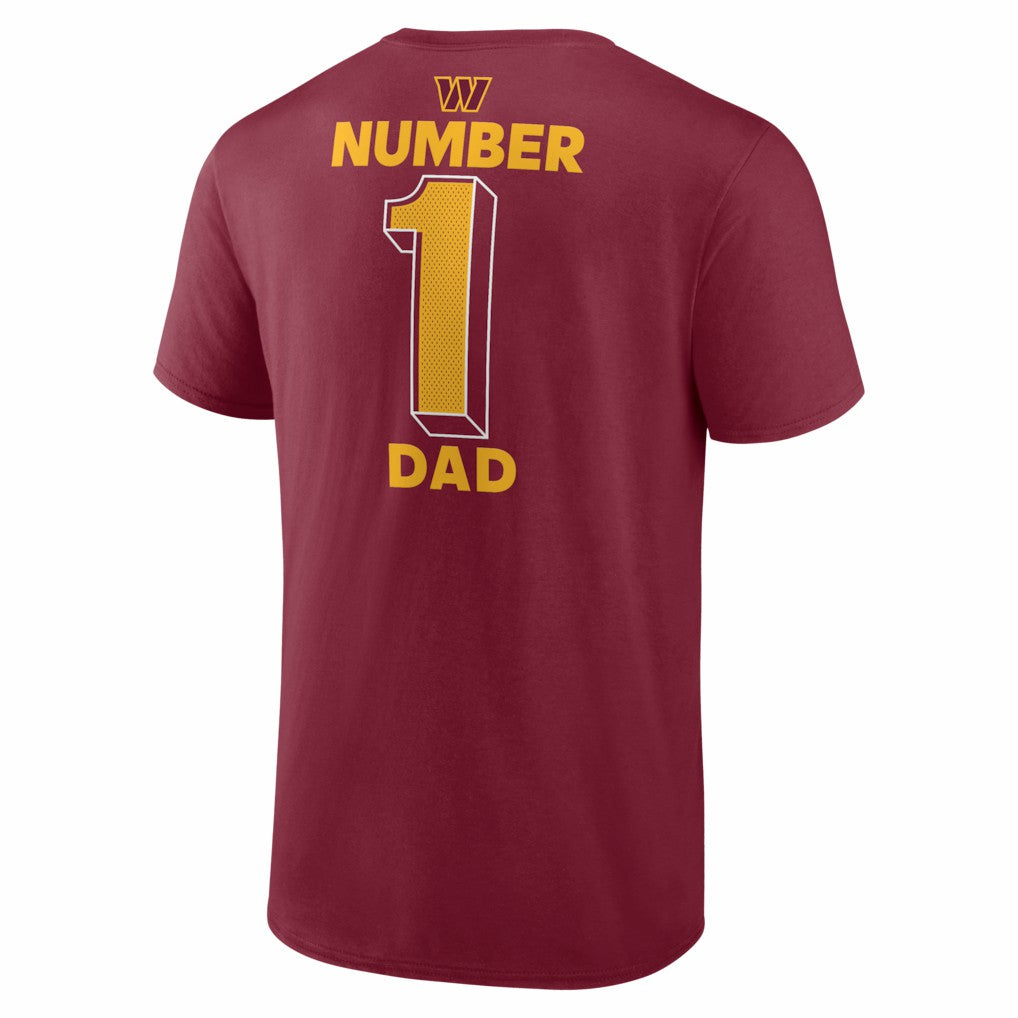 Washington Commanders #1 Dad Jersey T-Shirt Burgundy