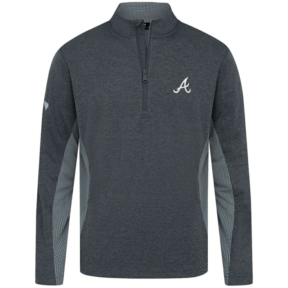 Atlanta Braves Levelwear Waffle Insignia 2.0 Quarter-Zip Pullover - Heather Black Pullover