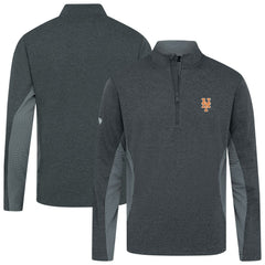 New York Mets Levelwear Waffle Insignia 2.0 Quarter-Zip Pullover - Heather Black Pullover