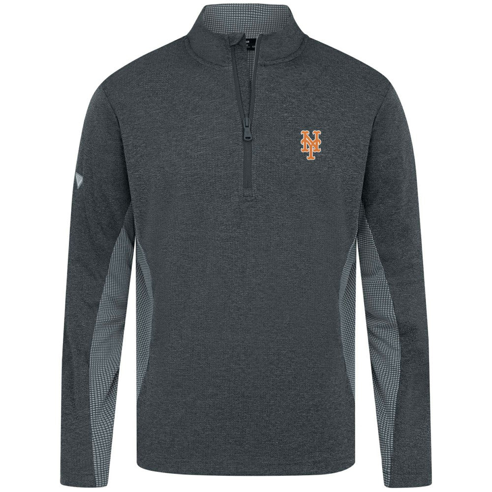 New York Mets Levelwear Waffle Insignia 2.0 Quarter-Zip Pullover - Heather Black Pullover