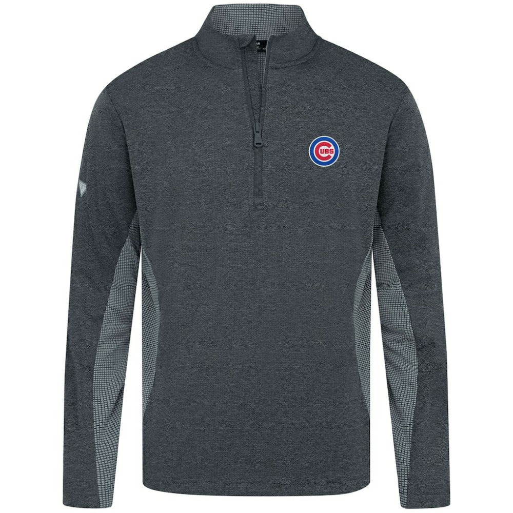 Chicago Cubs Levelwear Waffle Insignia 2.0 Quarter-Zip Pullover - Heather Black Pullover