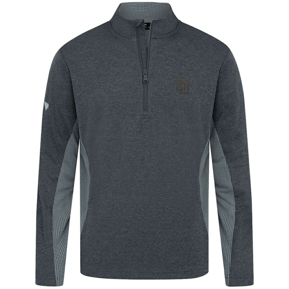 San Diego Padres Levelwear Waffle Insignia 2.0 Quarter-Zip Pullover - Heather Black Pullover